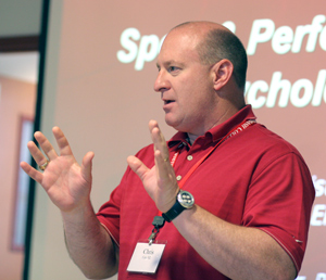 Dr. Chris Carr '82 has visited campus to share his expertise in improving athletic performance 