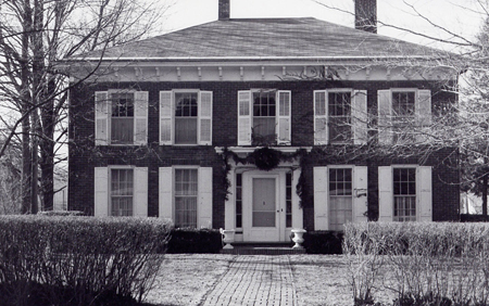 Kendall House - donated by George and Yvonne to the College was the site of many gracious evenings. during the Hopkins administration the Kendalls served as hosts to guests of Wabash. 