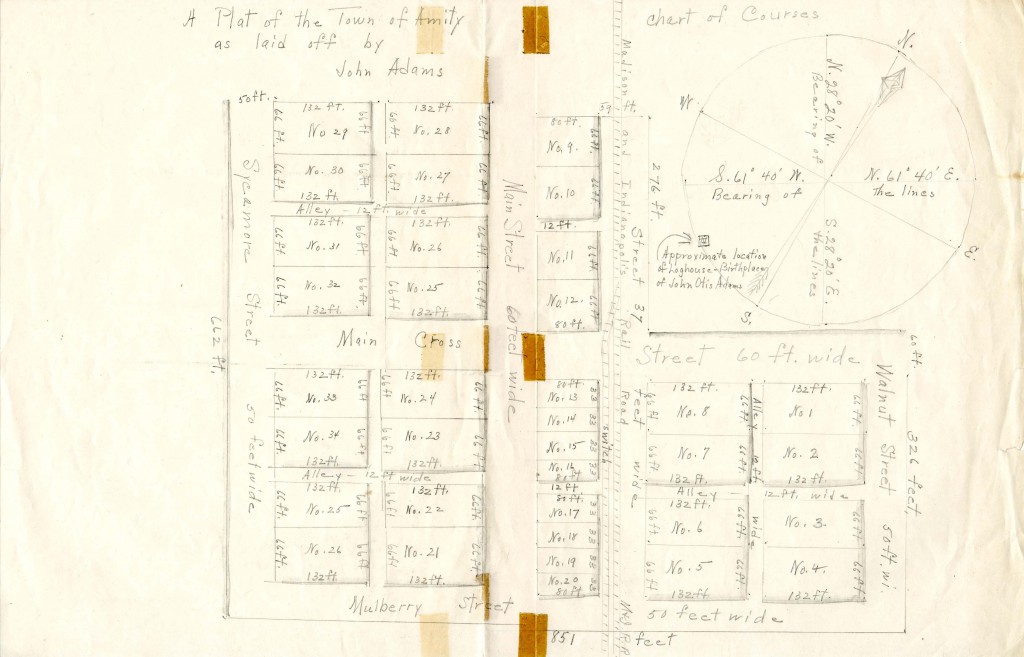 J. Ottis Adams, Map of Amity, Indiana, c. 1865