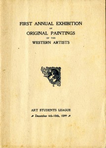 The pamphlet from the first annual exhibition held by the Art Students’ League. J. Ottis Adams Papers (M001), IMA Archives, Indianapolis Museum of Art.