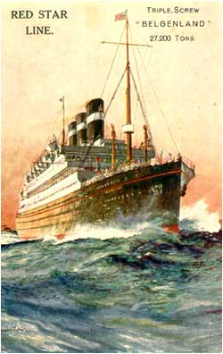 Red Star Line ship that J. Ottis Adams and T.C. Steele took to Europe in 1880