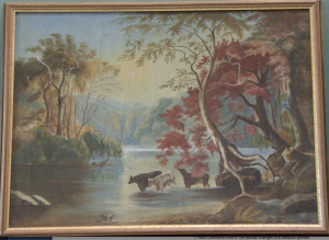  Cows in the River painted by Lew Wallace, circa 1860. Public Domain (PD-US-unpublished)