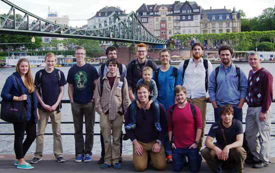 The group visiting Frankfurt, Germany