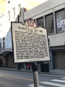 Sign at location of Nashville Sit-in during Civil Rights Movement