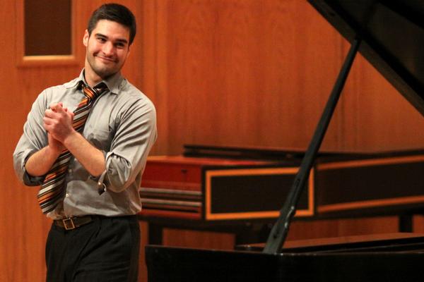 John performed two of his own compositions on jazz piano at his senior recital in Salter Hall.