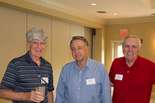 Jerry Boyer '65, Steve Babic '65 and Phil Wescott '65.  Boyer and Babic last saw reach other at Commencement!